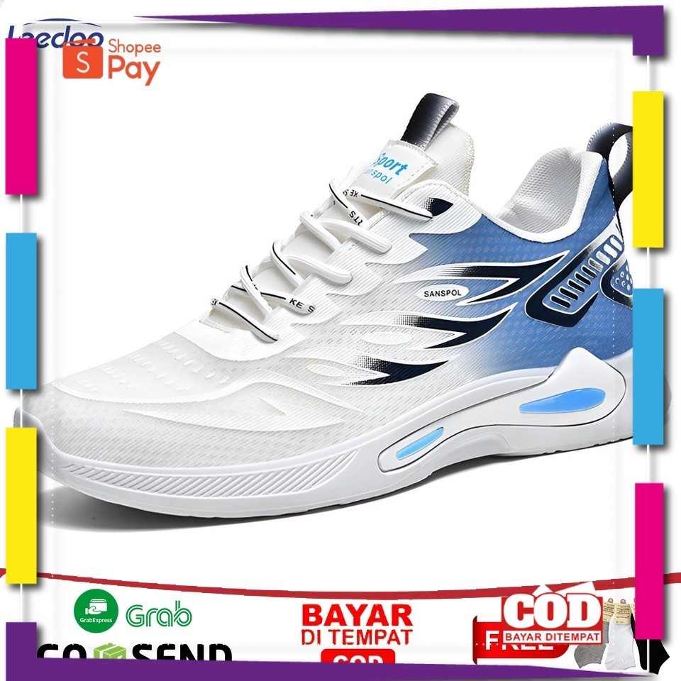UKURAN SIZE 37 38 39 40 41 42 43 44 45 / Leedoo Sepatu Olahraga Pria Sneakers Cowok Lari Outdoor Sep