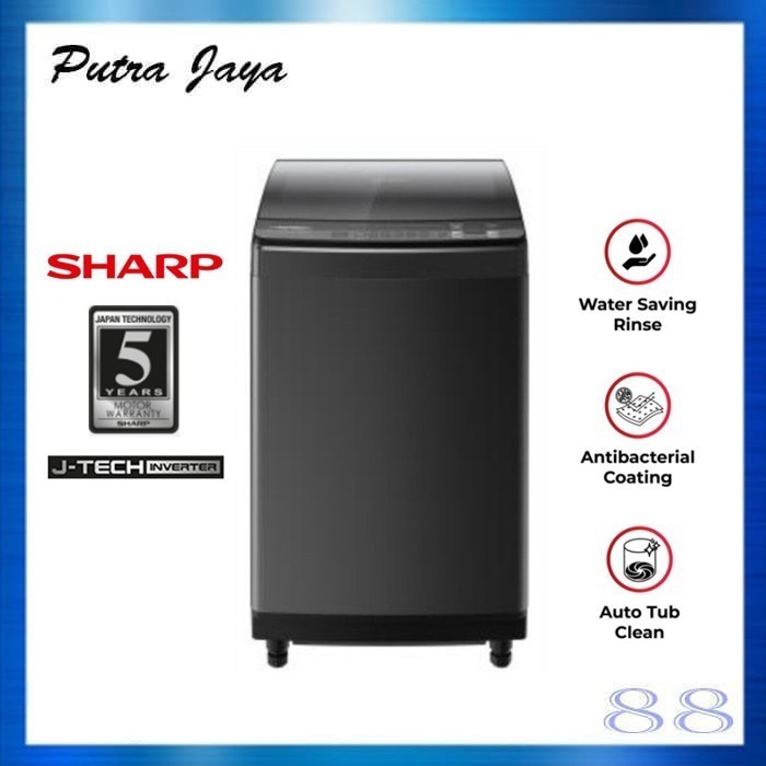Sharp Mesin Cuci 1 Tabung 8.5KG ES-M8500XT-SA / ESM 8500 XTSA / 8500XT