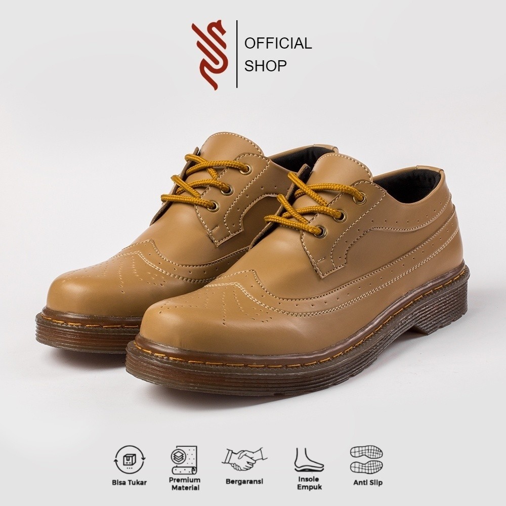 MOZA BROWN - Sepatu Boots Pria Oxfrod Formal Shoes Naz x Sneakers Pedia