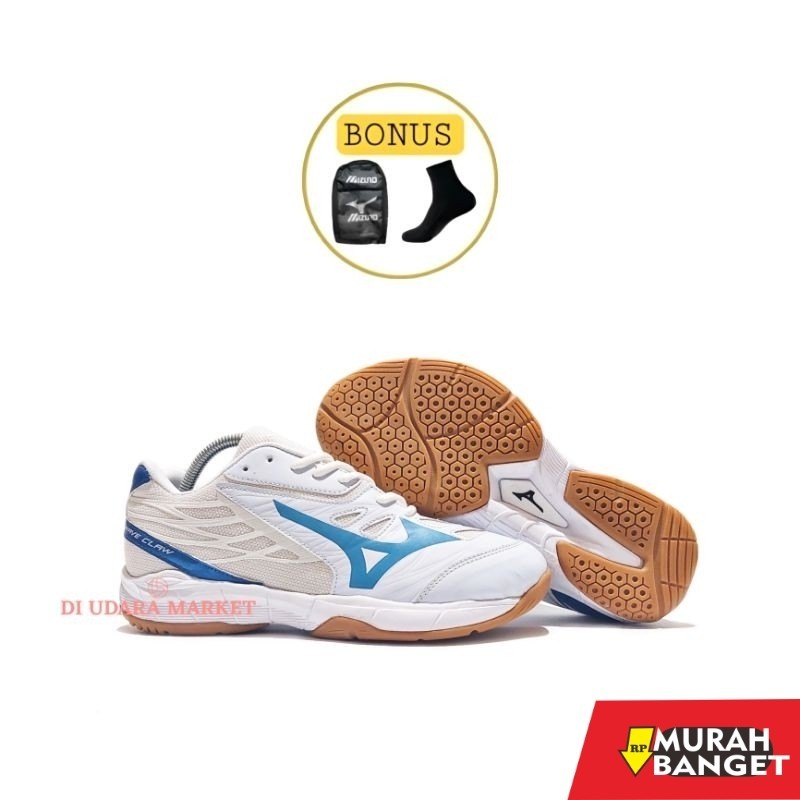 Sepatu olahraga- Sepatu Badminton Mizuno Wave Claw / Sepatu Bulutangkis Outsole Karet Berdecit / Sep