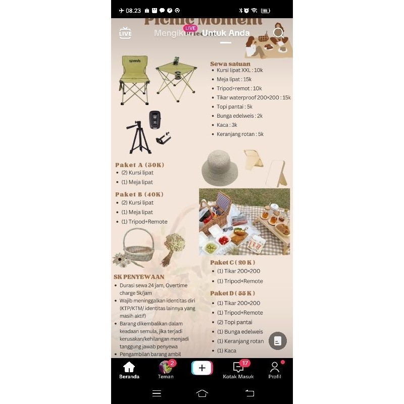 paket lengkap camping