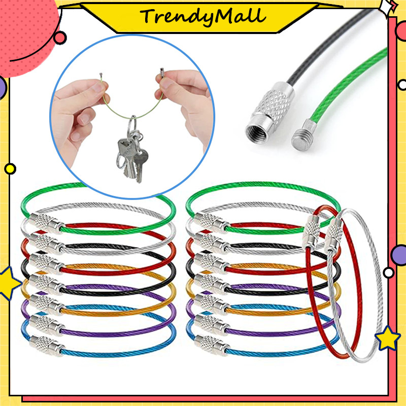 Tali Stainless Steel kecil serbaguna/Gantungan Kunci Gembok Keychain Ties/Tali Carabiner