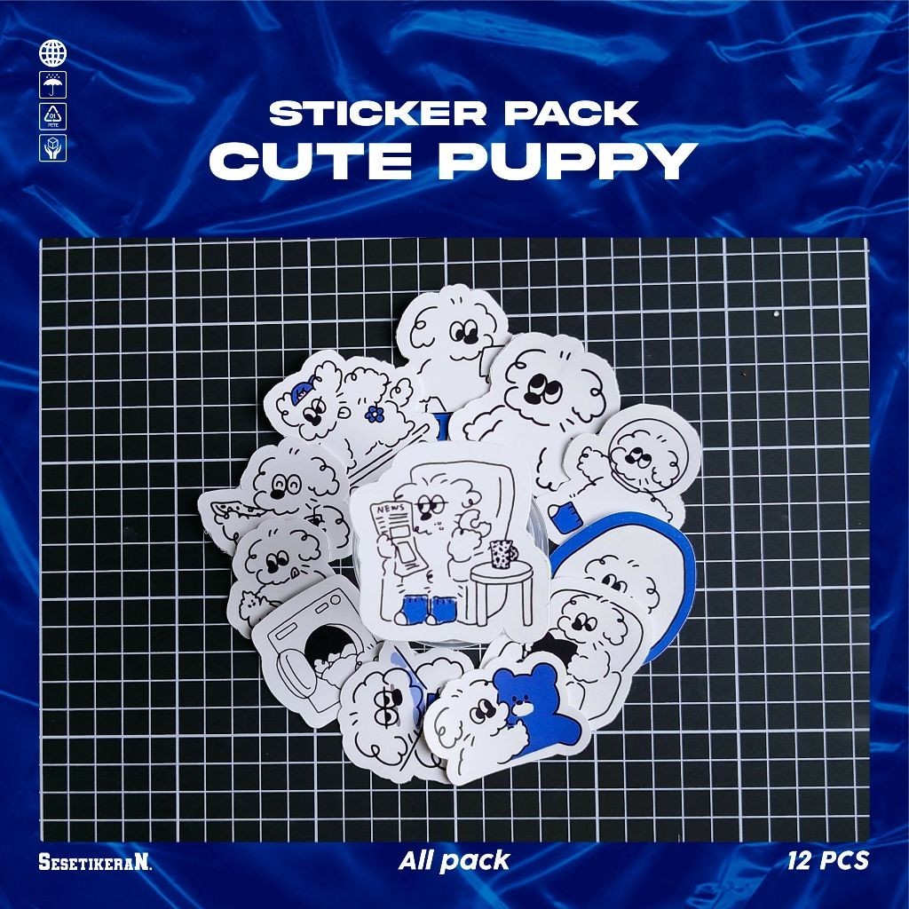 

COD✨ Sesetikeran Stiker Pack Puppy Kartun Anjing Colorfull Keren Untuk Koper Laptop Skateboard
