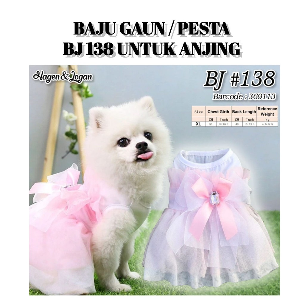 Baju Anjing Poodle Mini Kecil Kucing Dress Pesta 138 Kostum Hewan Lucu