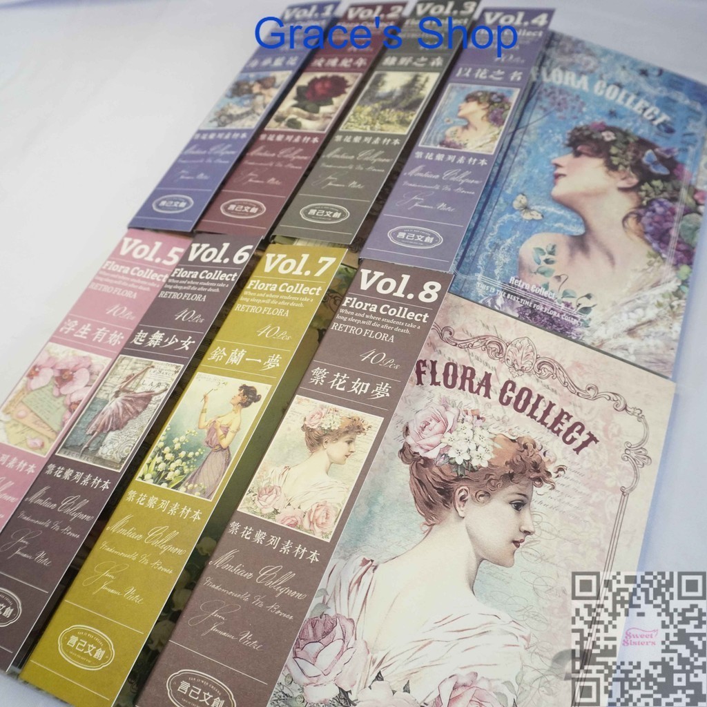 

Material Deco Paper 40 lembar Aesthetic Junk Journal Craft DIY Scrapbook Flora Collect Vintage Retro