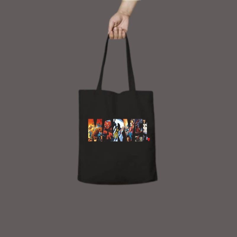 tote bag MARVEL / tote bag resleting / tote bag pria / tote bag wanita / tas tote bag distro / toteb