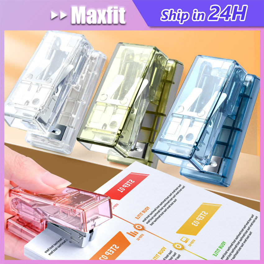 

Staples Mini Stapler Transparan Unik Siswa Terompet Mini Stapler Genggam Mesin Jilid Portabel Kuku Stapler Sederhana Kantor