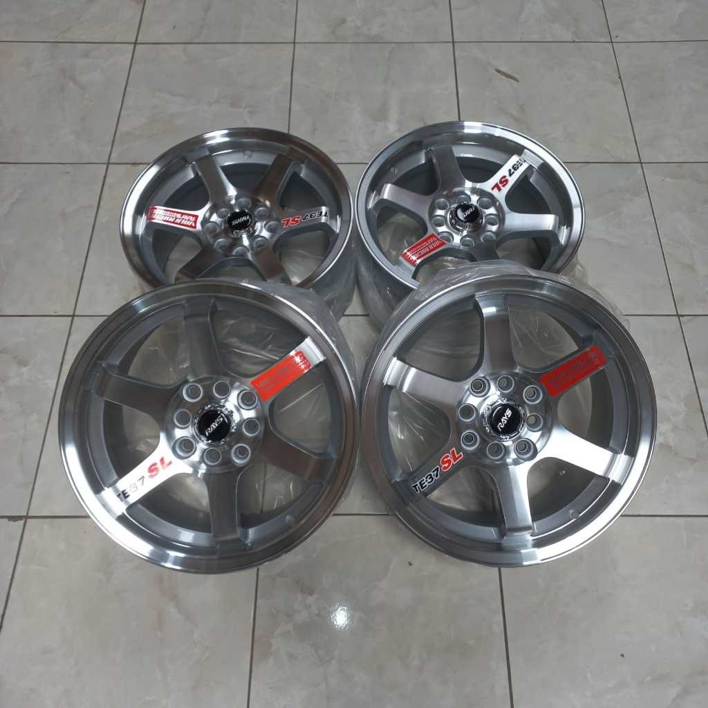 Velg TE37 Hol 8 R15 Warna Silver Polish