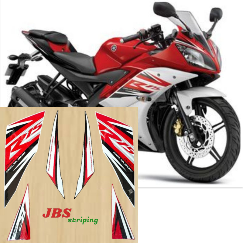 Stiker r 15 striping  Yamaha R15 R 15 merah putih tahun 2014 2015