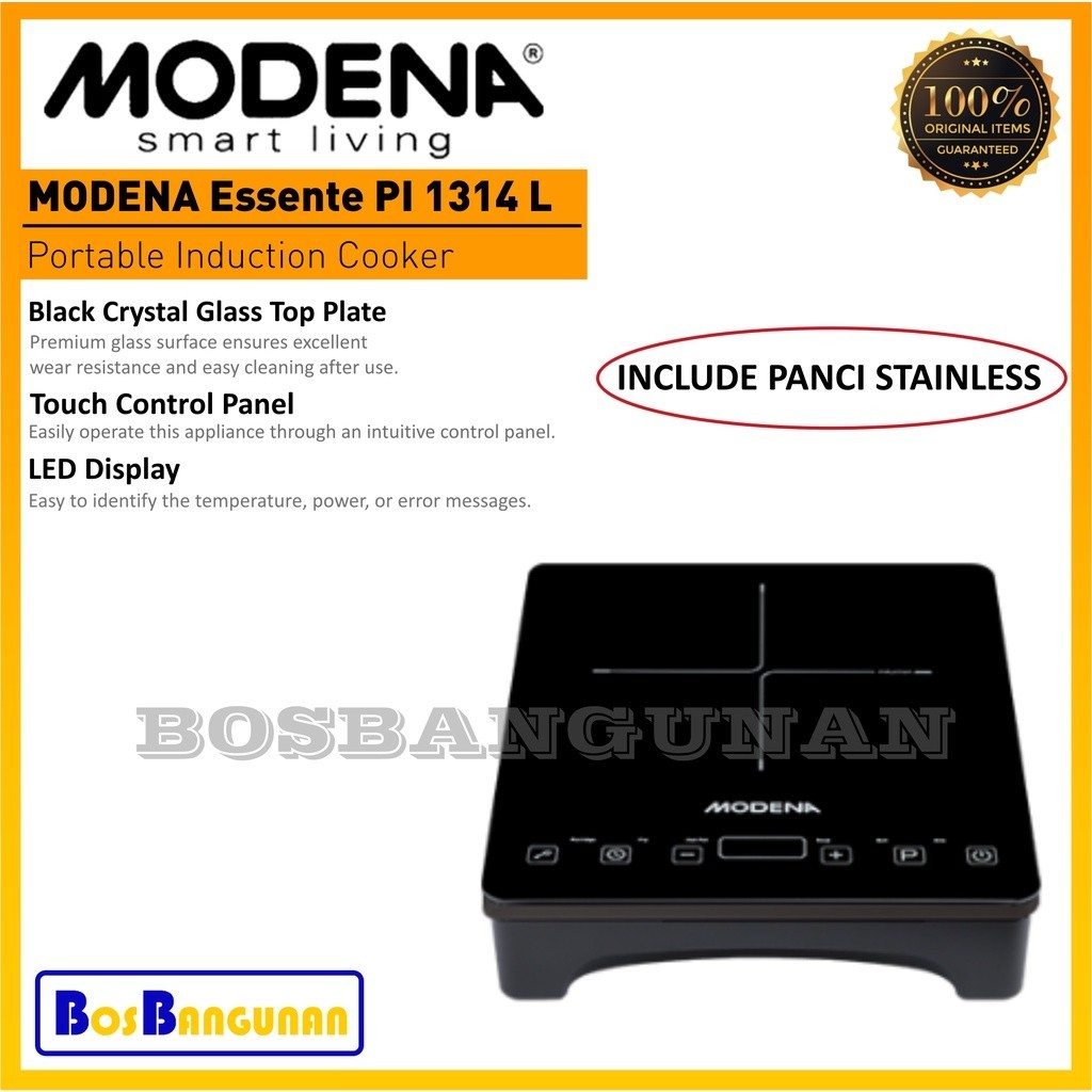 Kompor Listrik Portable MODENA PI1314L (Black) / Kompor Portable / Kompor Induksi MODENA