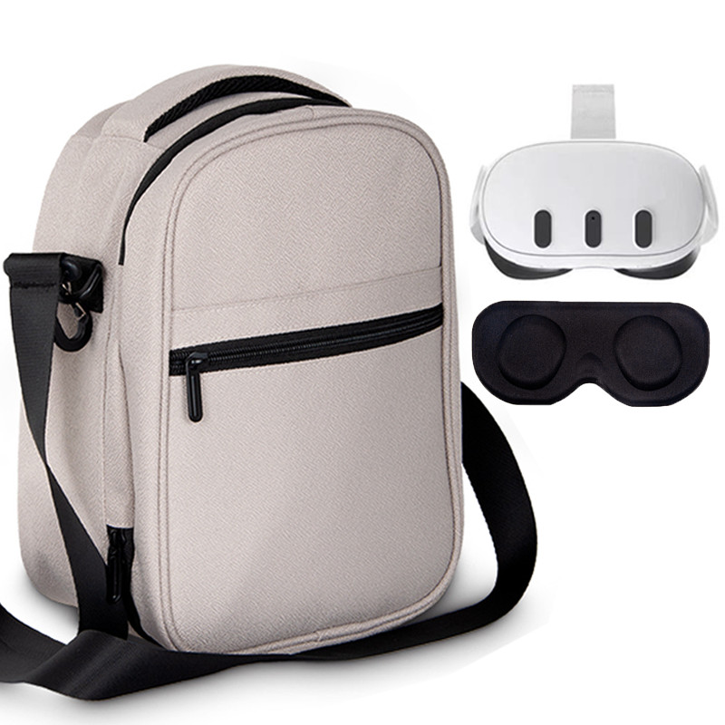 Soft Storage Bag Travel Carrying Bag for Meta Quest 3 Elite Strap VR Glasses Zipper Bags For Meta Qu