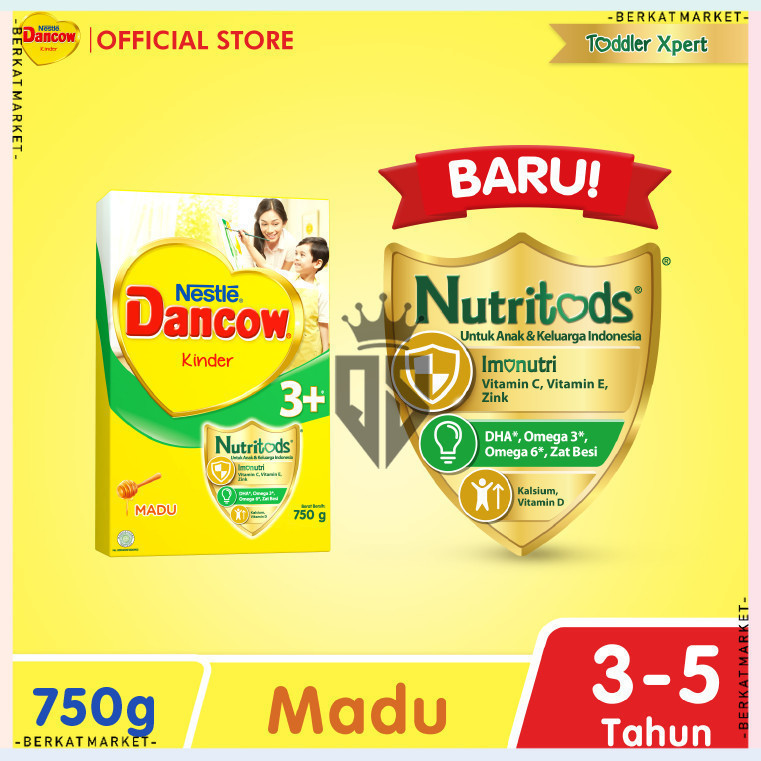 

Nestle Dancow Susu Bubuk 3+ 5 Tahun Fortigro Vanilla, Madu, Coklat 750g - Formula Pertumbuhan Anak