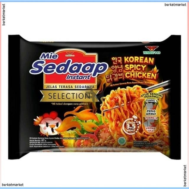 

MIE SEDAAP MIE INSTAN GORENG SPICY CHICKEN ALA KOREA 87GR MIE GORENG PEDAS