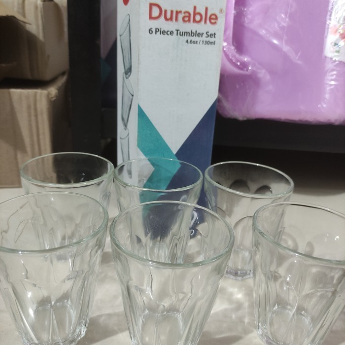 Gelas Kaca Set Kecil 6pcs Murah / Durable Glass 118ml Gelas Kopi Cafe