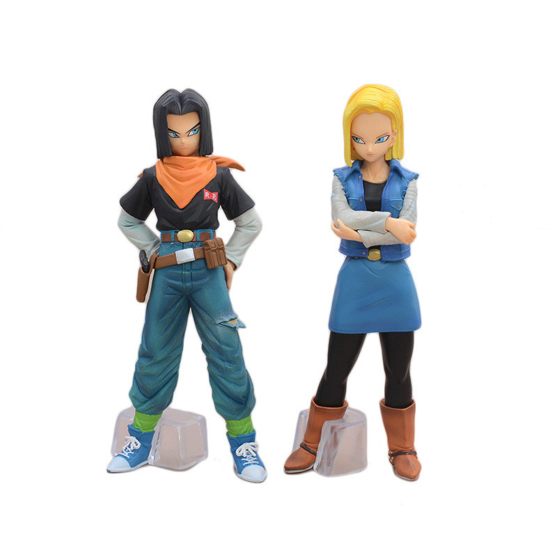 22CM Anime Dragon Ball Z Android 17 18 Figure Android 18 PVC Action Figures Collection Model Toys Fo