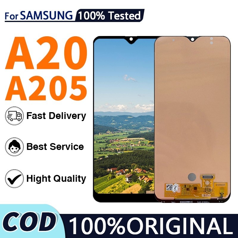 【ORIGINAL】LCD Samsung  A20 /A205  FULLSET TOUCHSCREEN LCD  SAMSUNG A20/A205 ORIGINAL 100% / LCD  VSA