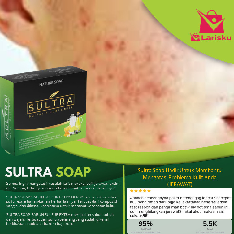 Sabun Sulfur - Sabun Belerang - Sultra Soap Untuk Eksim, Panu, Scabies, Jerawat