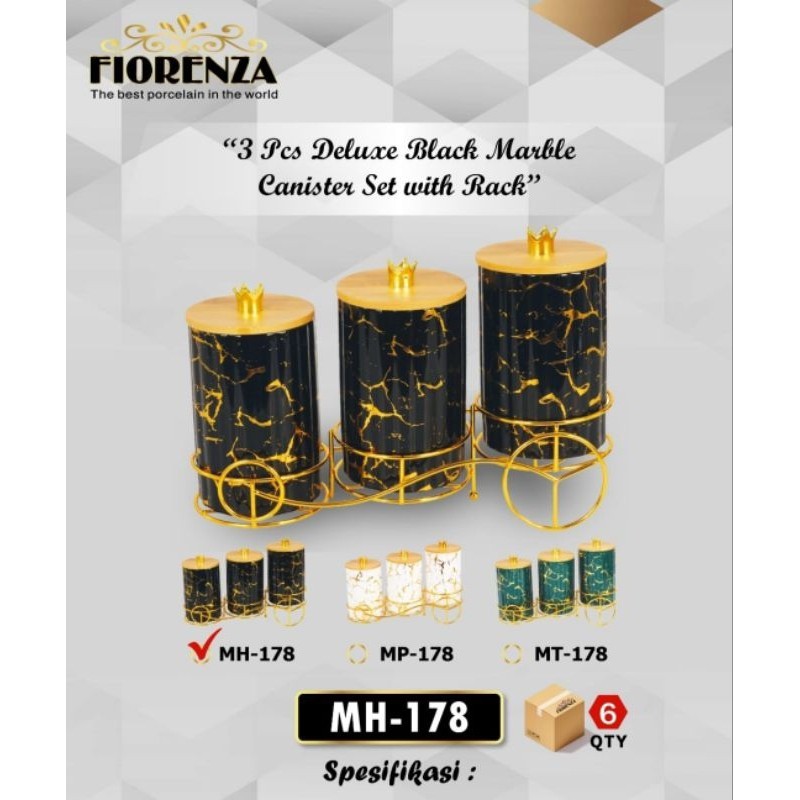Toples Keramik Fiorenza Hitam, Hijau, Puhih