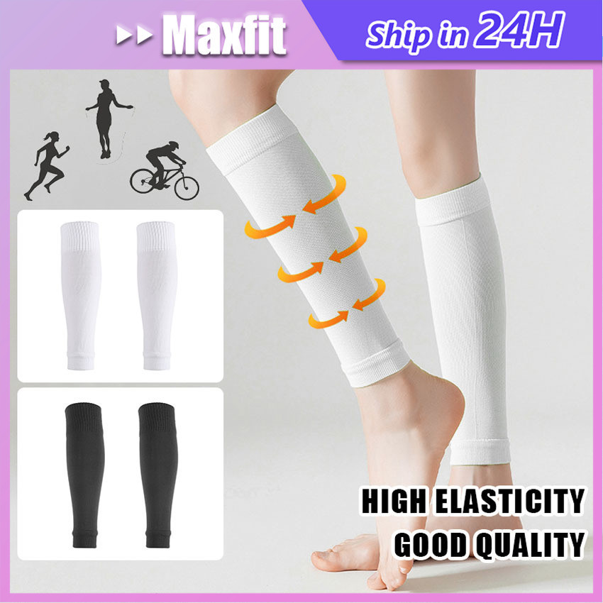 1 Pasang Kaos Kaki Sambung Olahraga Leg Brace Compression Sleeve Deker Dekker Pelindung Betis Kaki O