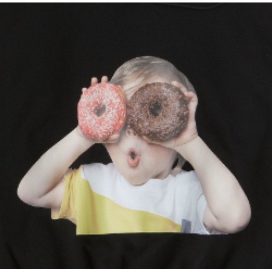 ✨BESTSELLER✨ -ACME DE LA VIE ADLV BABY FACE HOODIE BLACK DONUT 1 - Size 2