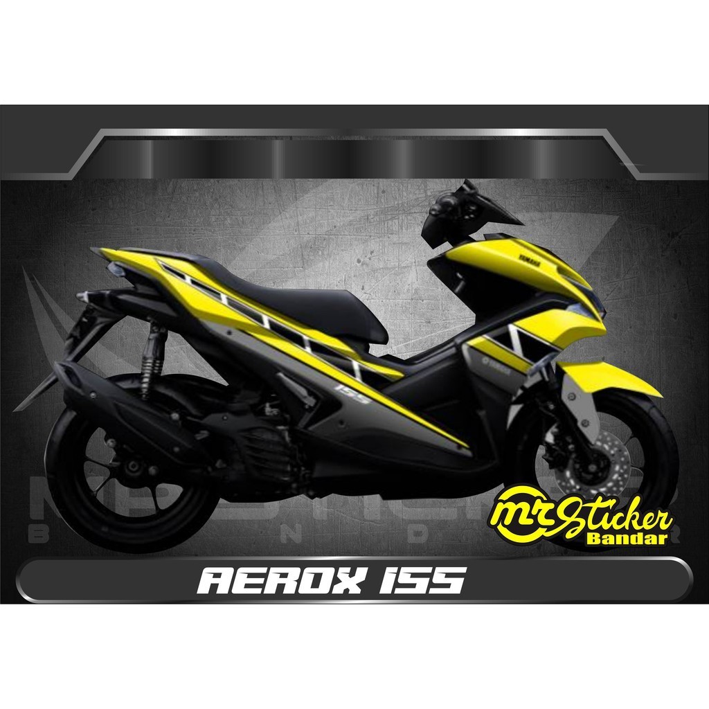 Decal Sticker Aerox 155 Full Body Kuning Putih Keren