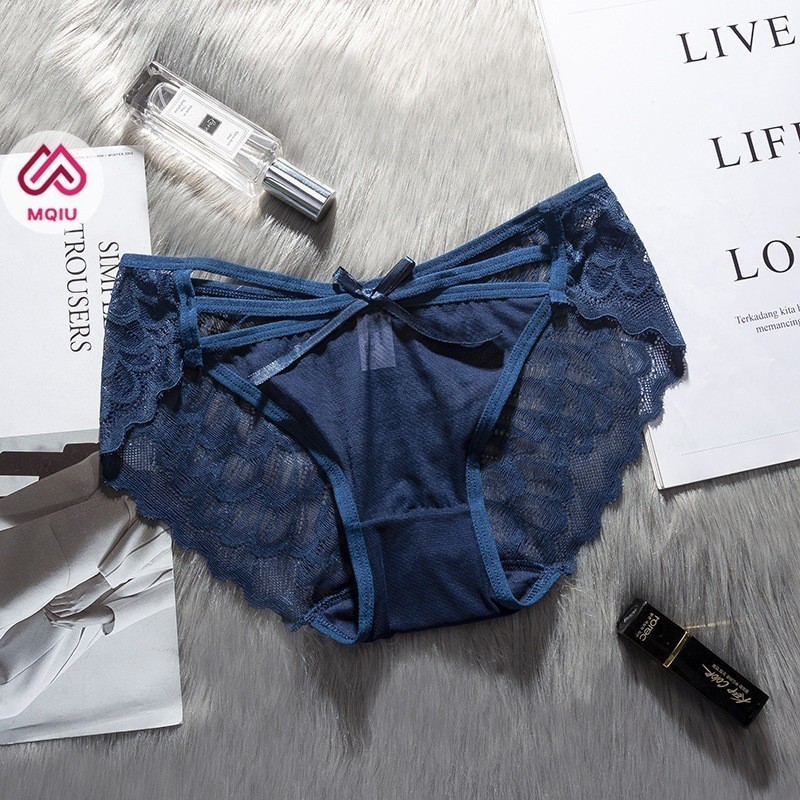 BIG PROMO MQIU - Celana Dalam Wanita Renda Seksi CD Renda g string wanita transparan tali samping