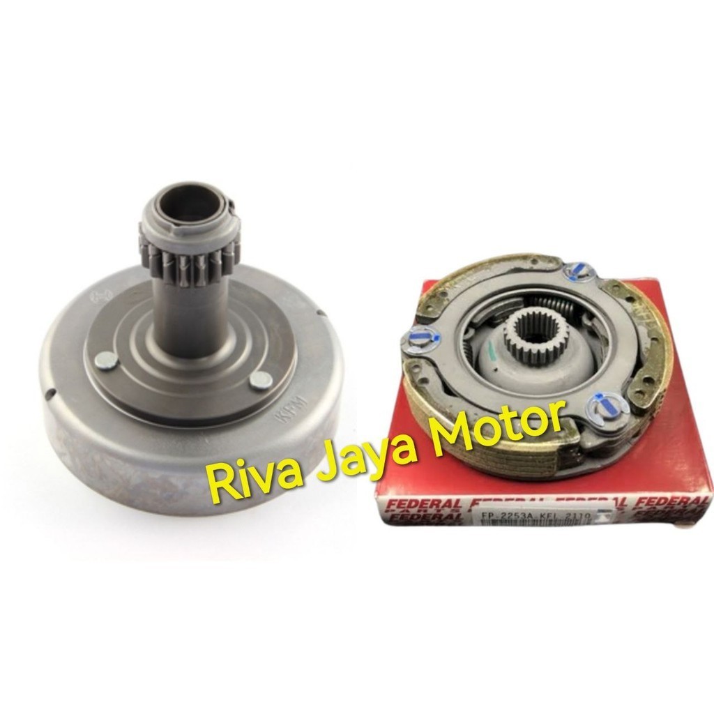 Lonceng Mangkok + Kampas Ganda Assy Honda Legenda Supra Fit Lama Fit New X Revo Old 100 Cc Original 