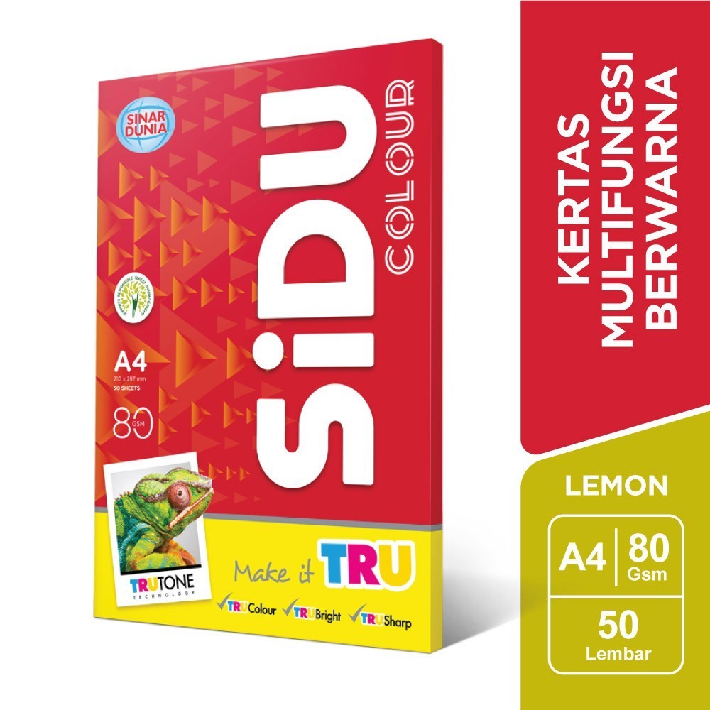 

[BMS Bekasi] SiDU Kertas Fotocopy Berwarna Lemon 80 GSM A4 - SDU CLR 80 A4 210 50