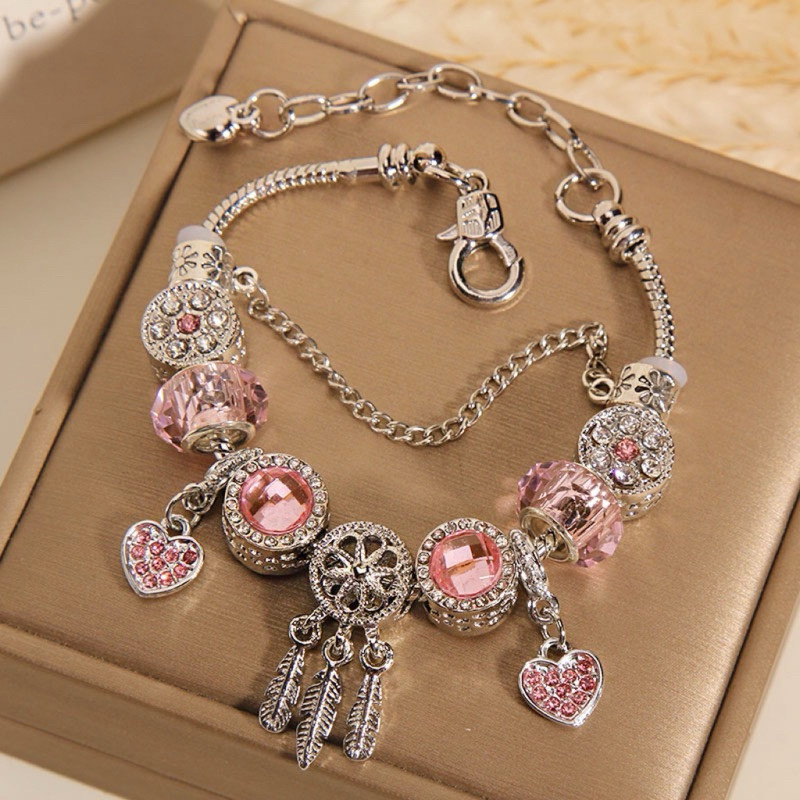 Best Sale   T123 COD Gelang pink CHARMS bracelet titanium wanita Korea