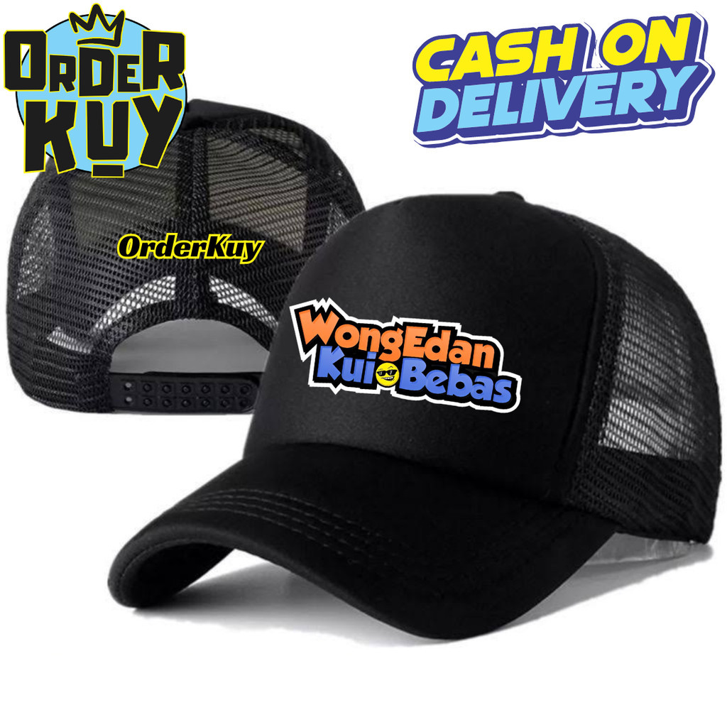 OrderKuy Topi Trucker KATA-KATA WONG EDAN KUI BEBAS - Topi Distro KATA-KATA Logo - Topi KATA KATA LU