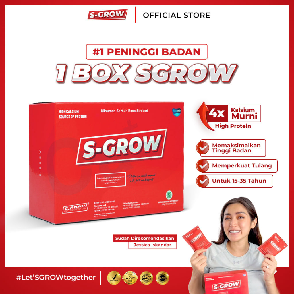 

S-GROW Susu Suplemen Peninggi Badan High Calcium 100% ORIGINAL BPOM