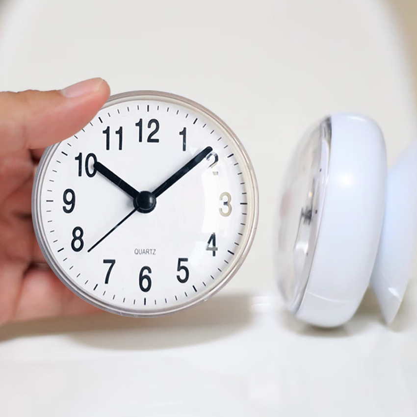 Jam Dinding Tempel Kecil Wall Clock With Suction Cup Waterproof Portable Jam Dinding Untuk Dinding