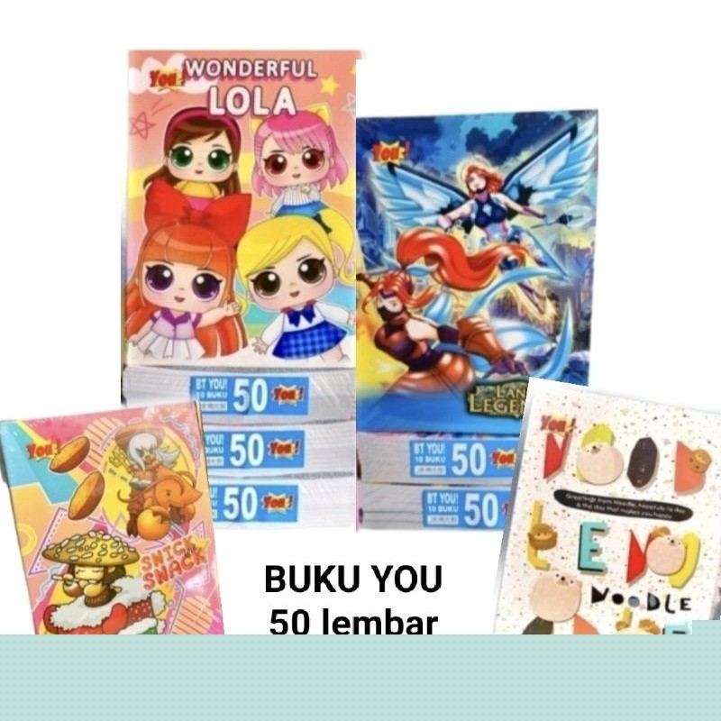

(Harga Per Pak isi 10) Buku Tulis 50 Lembar You by KikyAV