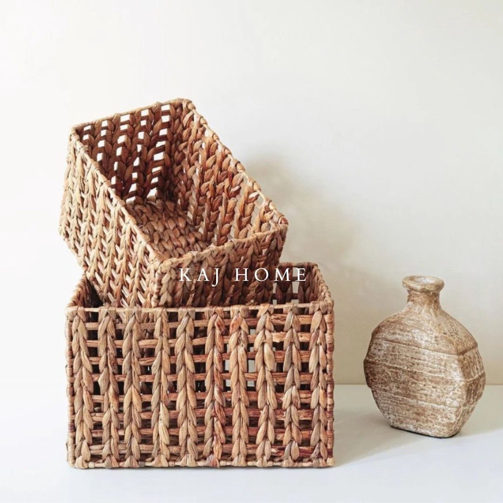 KAJ - BOX PENYIMPANAN / KERANJANG / BASKET / LAUNDRY BASKET / KERANJANG KRAWANG / ANYAMAN