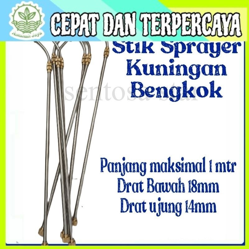 Stik Sprayer Kuningan Bengkok Teleskopik 1meter/ Stik Sprayer Kuningan Bengkok