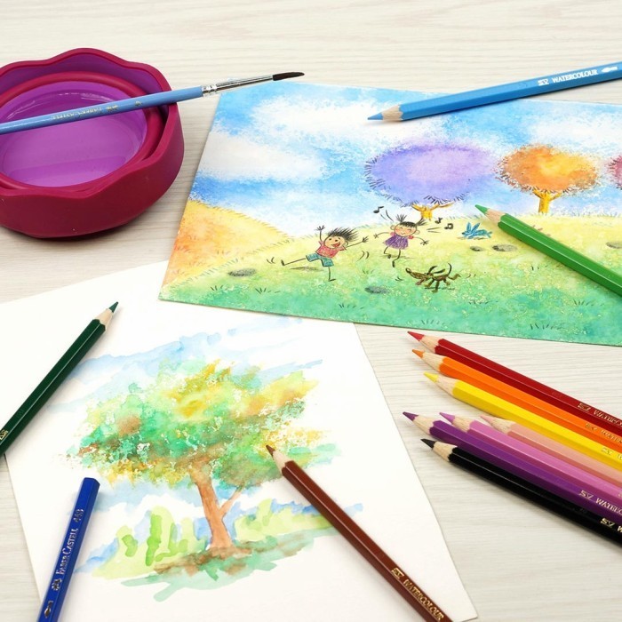 

✨LARIS✨ -Pensil Warna Faber Castell 12 Watercolour Kaleng Bulat (Round Tin)