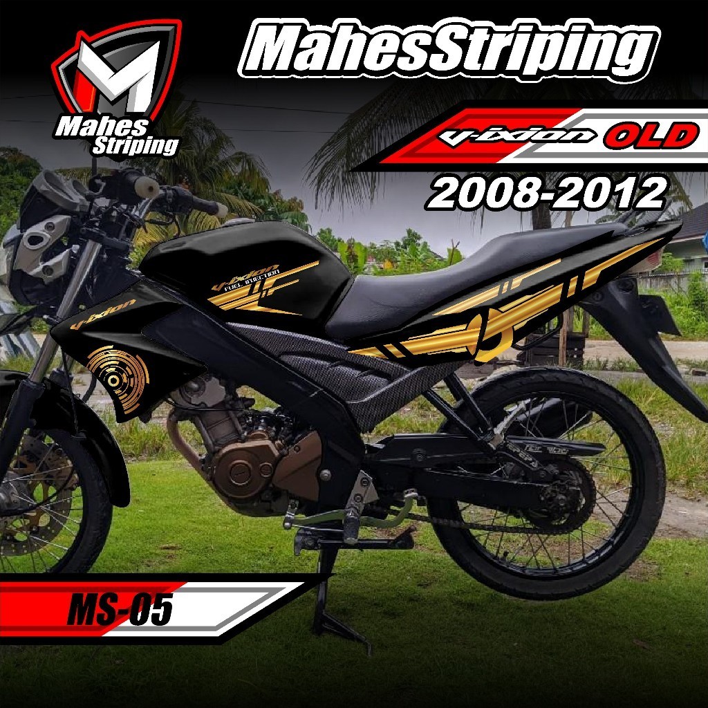 Striping Vixion Old - Stiker Variasi Lis Motor Motif Gold Emas