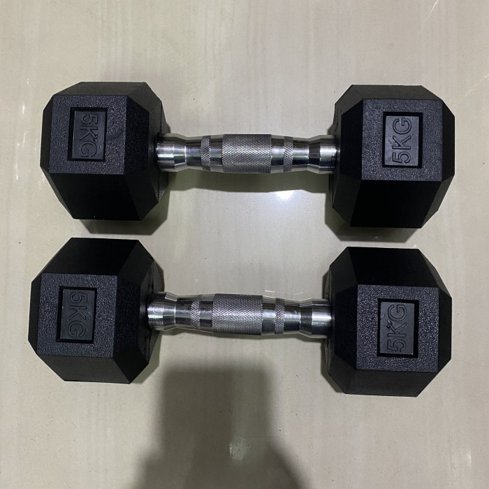 Dumbell dumble barbel ROX rubber hexagonal 5 kg