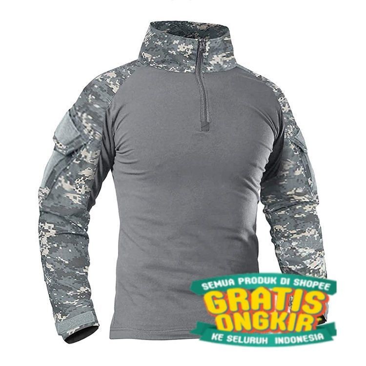 Kaos Baju BDU Tactical/ T-Shirt Pria Tactical/ Kaos BDU/ Baju Tactical/ Kaos Lapangan Lengan Panjang