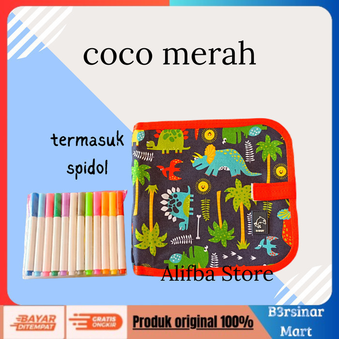 

[KUALITAS TERBAIK] Mainan Edukasi Anak Perempuan Laki Laki Balita Buku Gambar Bisa Hapus - coco merah