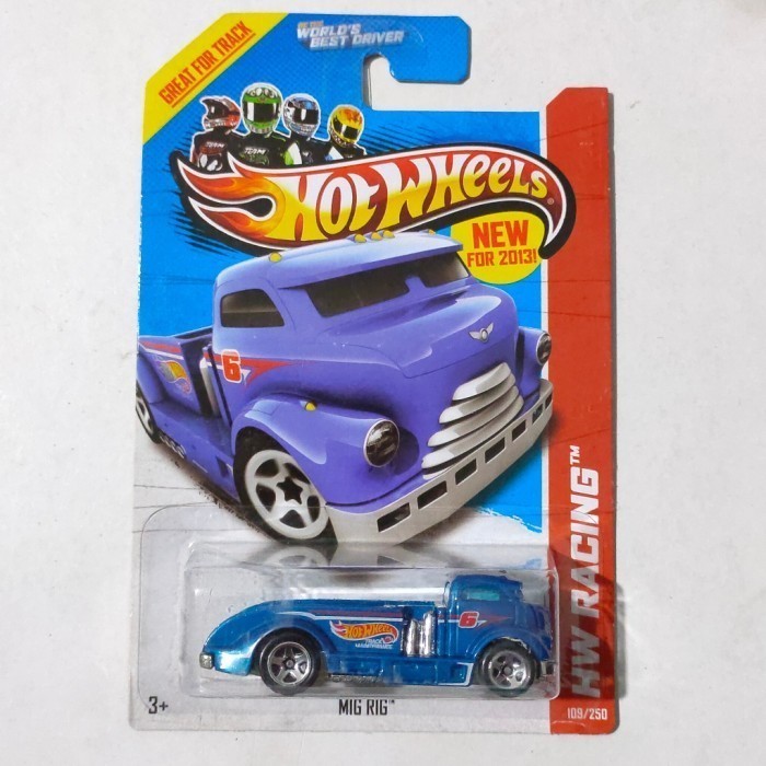 Hotwheels Mig Rig biru tampo HW 2013 HW racing