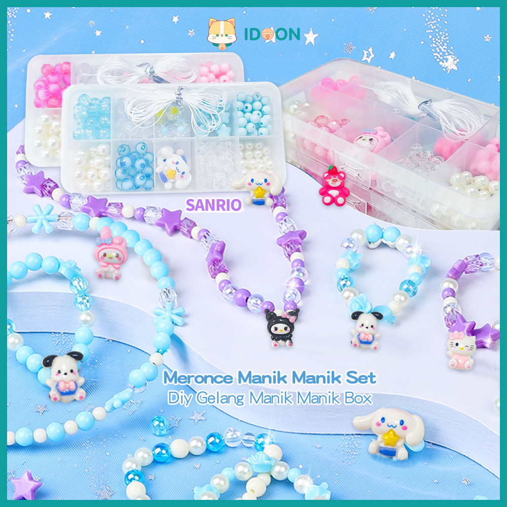 IDOON diy gelang manik manik box paket meronce manik manik anak set