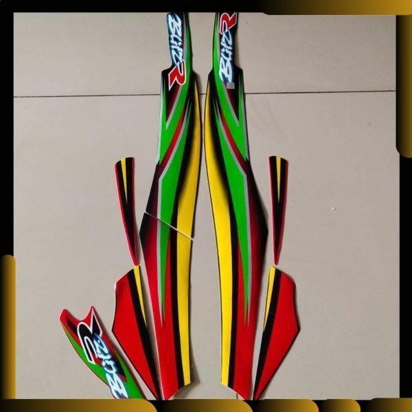 Striping Kawasaki Blitz R BlitzR merah stiker Lis body motor standar