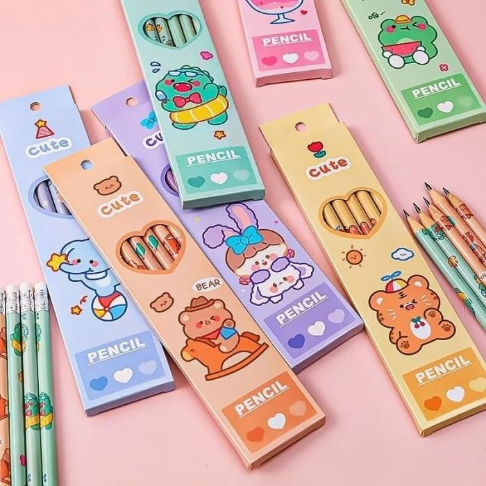 

[Tokome23] COD MA Pensil Cute 1 Set Isi 6pcs Dengan Penghapus / Alat Tulis Sekolah Anak 6in1 Pensil Bergambar Karakter Unik Lucu Pencil Perlengkapan ATK Kids Pencil