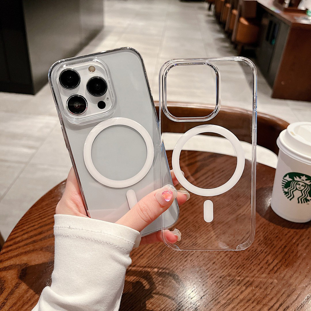 Magnetic Clear Full Protection Casing For iPhone 16 15 PRO MAX 14 13 12 PRO MAX 11 PRO MAX 13 12 MIN