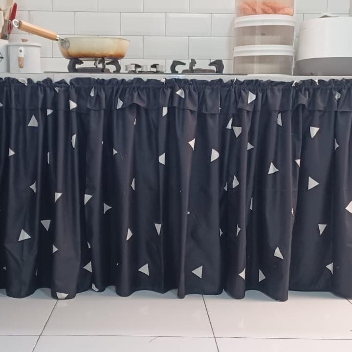 Gorden Kolong Dapur Motif Cameo Hitam