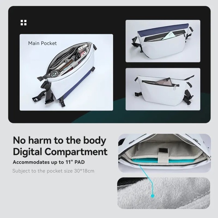 MR2819 Tas Selempang MARK RYDEN Sling Bag Pria Messenger Cowok - Off White