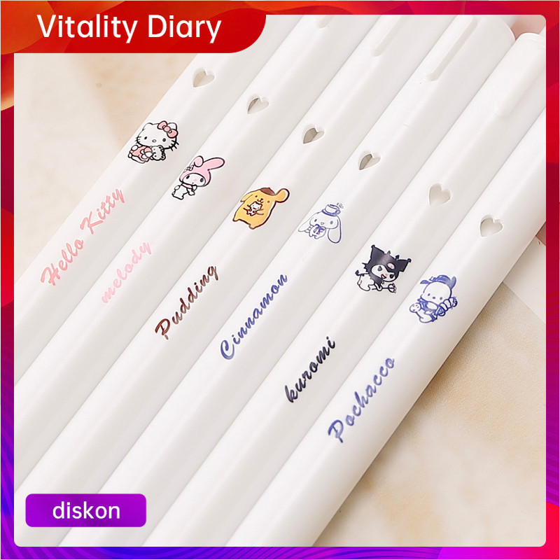 

【COD❤️】Pena Tekan Seri Sanrio Pena Netral Hitam Pelajar Pena Netral Hati Anak Perempuan VDY