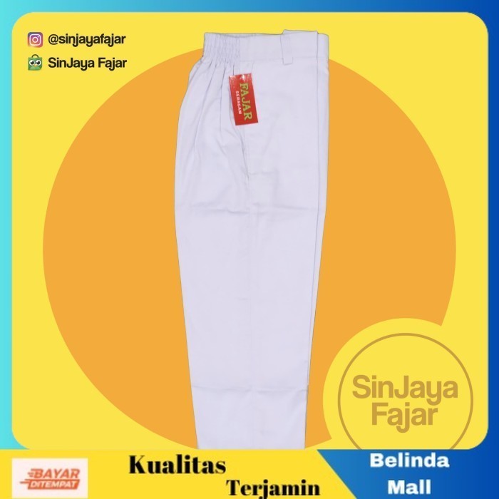 

⭐COD⭐ MURAH Celana Panjang Putih Pinggang Karet Seragam Sekolah FAJAR 4