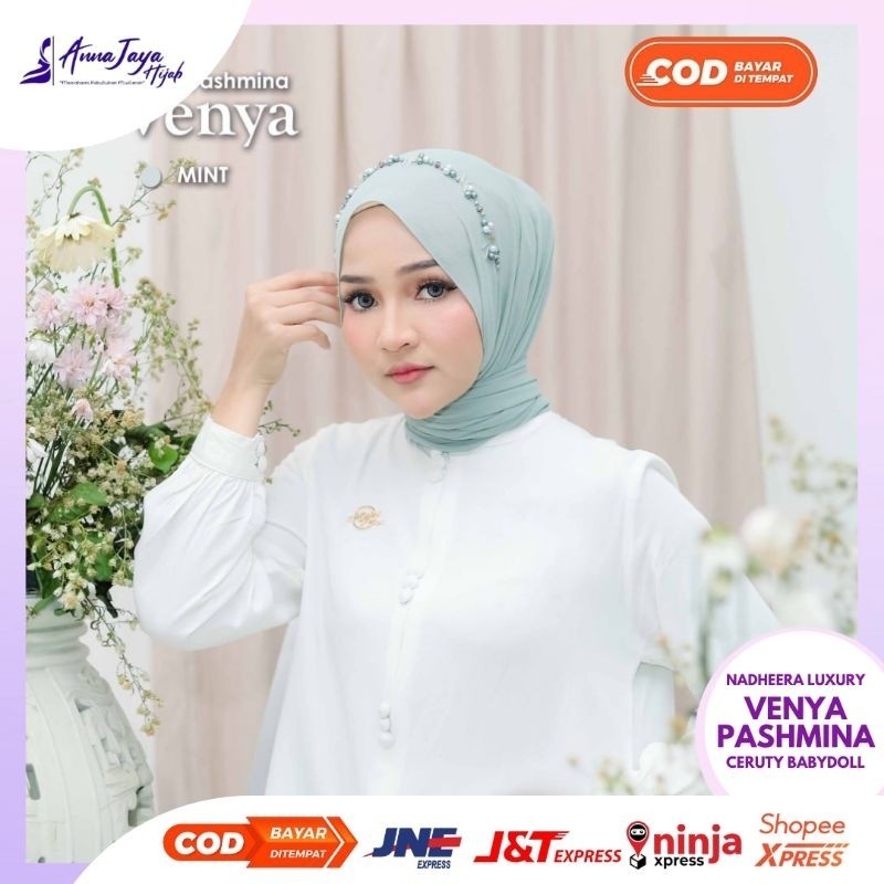 Alfasa Hijab Venya Pashmina Payet Bahan Ceruty Babydoll